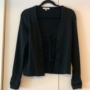Madewell black tie up cardigan